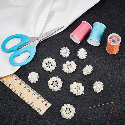 Gorgecraft 12Pcs 2 Style Alloy Rhinestone Shank Buttons RB-GF0001-05-1