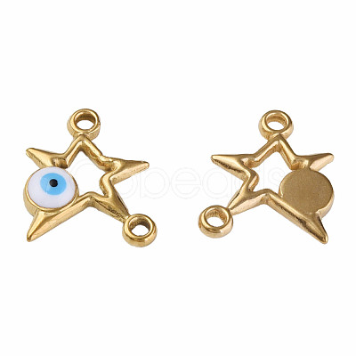 304 Stainless Steel Enamel Connector Charms STAS-N087-62-02G-1