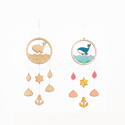 DIY Whale Wind Chime Making Kits DIY-A029-05-1