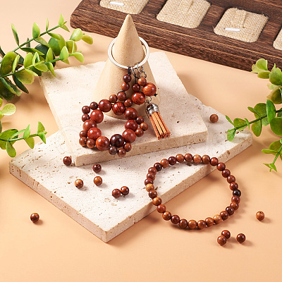 Natural Scentedros Wood Beads WOOD-TA0001-34-1