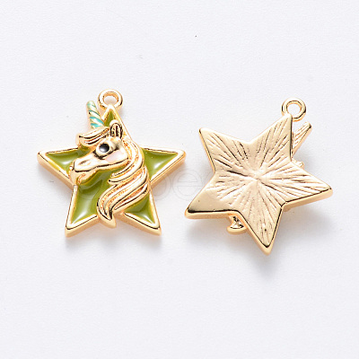 Brass Enamel Pendants KK-T049-024G-04-NF-1