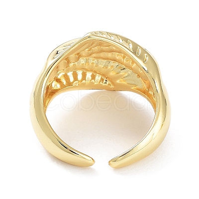 Brass Open Cuff Rings for Women RJEW-D016-05G-1