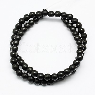 1 Strand Dyed Black Round Synthetic Turquoise Beads Strands X-TURQ-G106-6mm-02C-1