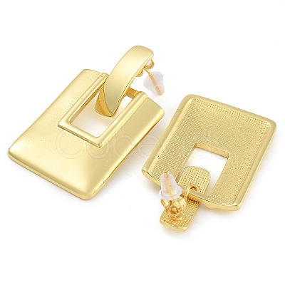 Brass Rectangle Stud Earrings EJEW-K293-11G-1