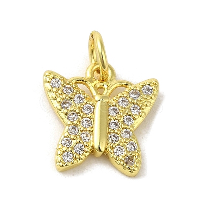 Real 18K Gold Plated Brass Pave Cubic Zirconia Pendants KK-M283-10E-01-1