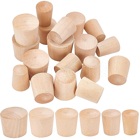 BENECREAT 18Pcs 6 Style Bamboo Bottle Stoppers FIND-BC0002-86-1