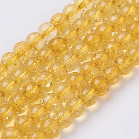 Synthetic Citrine Beads Strands G-C076-6mm-6A-1