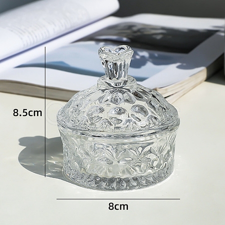 Transparent Glass Jewelry Storage Box PW-WGE5865-04-1