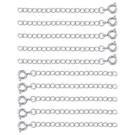 DICOSMETIC 20Pcs 304 Stainless Steel Curb Chain Extender STAS-DC0013-97-1