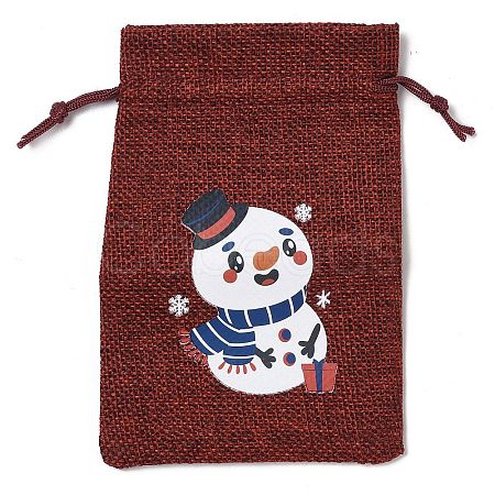 Christmas Theme Jute Cloth Storage Bags ABAG-F010-01A-03-1