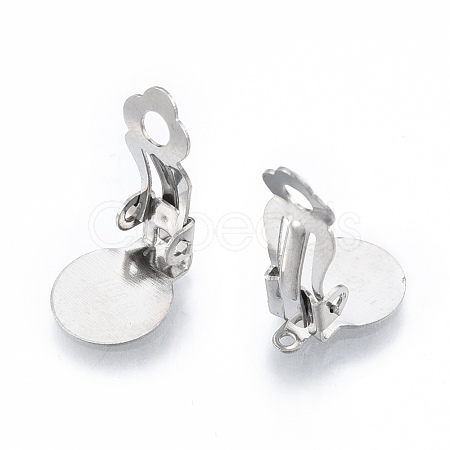 Non-Tarnish 304 Stainless Steel Clip-on Earring Findings STAS-N092-168P-1