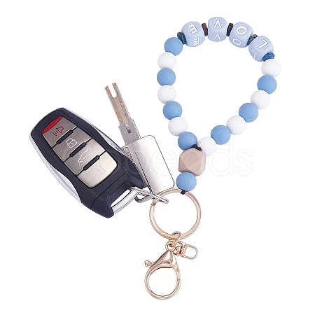 Silicone Round Beaded Keychain Wristlet KEYC-SW00006-04-1