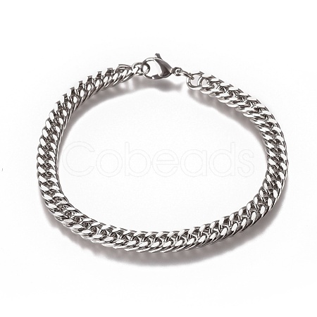 Men's Cuban Link Chain Bracelets BJEW-E369-15D-1