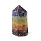 Resin Hexagonal Prism Display Decoration, with Natural Mixed Gemstone Chips inside for Home Office Decoration, 51x24x9mm