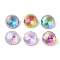 Glass Rhinestone Cabochons, Flat Back & Back Plated, Faceted, Diamond, Mixed Color, 10x5.5mm