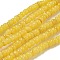 Dyed Natural Freshwater Shell Beads Strands, Rondelle, Gold, 1~4.5x4~4.5x2~4.5mm, Hole: 0.5mm, about 159pcs/strand, 15.12''(38.4cm)