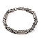 Tarnish Resistant 304 Stainless Steel Column Byzantine Chain Bracelets, Chainmaille Weaves Jewelry, with 201 Stainless Steeel Findings, Stainless Steel Color, 9 inch(22.7cm)