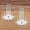 Ancient Style Hanfu Alloy Alligator Hair Clips for Women, Flower, Silver, 61x38mm