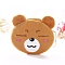 Bear Cartoon Style Cloth Wallets, Change Purse with Zipper & Keychain, for Women, Peru, 10cm