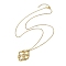 Crystal Stone Cage Pendant Necklaces, 304 Stainless Steel Cable Chain Necklaces, Golden, 23.43 inch(59.5cm)