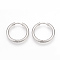 Tarnish Resistant 201 Stainless Steel Hoop Earrings, with 304 Stainless Steel Pins, Ring, Stainless Steel Color, 15x2.5mm, Pin: 0.8mm