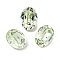 Glass Rhinestone Cabochons, Flat Back & Back Plated, Faceted, Oval, Chrysolite, 8x6x4mm