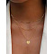 Alloy Pendant Layered Chain Necklaces for Women, Golden, Flat Round, 17.72 inch(45cm)