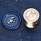 Golden Tone Round Wax Seal Brass Stamp Heads, for Wax Seal Stamp, Mini-Twelve Constellations Series, Cancer, 15x15mm, Hole: 7mm