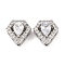 Brass Micro Pave Clear Cubic Zirconia Beads, Diamond Shape, Platinum, 13x12x6mm, Hole: 1.8mm