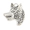 Tibetan Style Wolf Head Alloy Pendants, Cadmium Free & Lead Free, Antique Silver, 33x29x4mm, Hole: 4mm, about 113pcs/500g