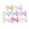 Transparent Acrylic Beads, with Glitter Powder, Bowknot, Mixed Color, 23x33x6.5mm, Hole: 2mm