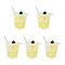 Transparent Resin Big Pendants, Imitation Drink, Ice Drink Charm with Lemon, Yellow, 46x35x51mm, Hole: 2mm