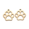 201 Stainless Steel Pendants, Laser Cut, Manual Polishing, Paw Print, Golden, 13x12x1mm, Hole: 1.4mm