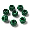 Synthetic Malachite Gemstone European Beads, Large Hole Beads, Rondelle, 12~12.5x9~10.5mm, Hole: 5.5~6mm