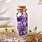 Glass Wishing Bottles, Reiki Natural Amethyst Drift Chip Beads inside for DIY Jewelry Making Home Decoration, 22x30mm