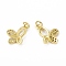 Brass Micro Pave Cubic Zirconia Pendants, Butterfly Charms, Golden, 17.5x12.5x2.5mm, Hole: 3mm