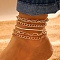 Alloy Chain Anklets, Light Gold, 10-1/4 inch(26cm), 5pcs/set