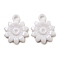 Opaque Acrylic Pendants, Flower Charms, White, 25.5x20x3.5mm, Hole: 3mm, about 520pcs/500g