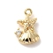 Marine Animal Theme Golden Brass Micro Pave Clear Cubic Zirconia Pendants, Starfish, 12.5x8x4mm, Hole: 1.2mm