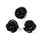 Synthetic Coral Carved Beads, Dyed, Flower, Black, 10x8.5mm, Hole: 1.3mm