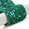 Transparent Glass Beads Strands, Faceted, Frosted, Half AB Color Plated, Rondelle, Sea Green, 3.5~3.8x3mm, Hole: 0.4mm, about 113~115pcs/strand, 32.5~33cm