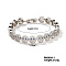 Fashionable Face Brass Rhinestone Link Chain Bracelets, Tennis Bracelet for Women, Crystal, 6-3/4 inch(17cm)