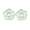 Transparent Printed Acrylic Beads, Flower, Lime, 26x27x5mm, Hole: 1.6mm