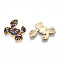 Printed Alloy Pendants, Light Gold, Crab Charms, Coconut Brown, 19.5x20x1.5mm, Hole: 0.6mm