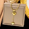 304 Stainless Steel Pendant Necklaces, Snake Chains, Heart, Golden, 15.75 inch(40cm)