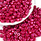 Baking Paint Pearlized Glass Seed Beads, Round Hole, Cylinder, Cerise, 4x5.5mm, Hole: 1.8mm, about 2500pcs/pound