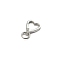 Zinc Alloy Swivel Snap Hook Clasps, Heart, Platinum, 42x26mm, Hole: 11mm