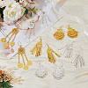 FIBLOOM 6 Pairs 6 Style Ethnic Style Alloy Chandelier Earrings EJEW-FI0002-04-5