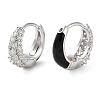 Brass Micro Pave Clear Cubic Zirconia Hoop Earrings for Women EJEW-S234-07P-01-1