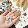 50Pcs 10 Style Tibetan Style Alloy Pendant Rhinestone Settings FIND-CJ0001-13-4